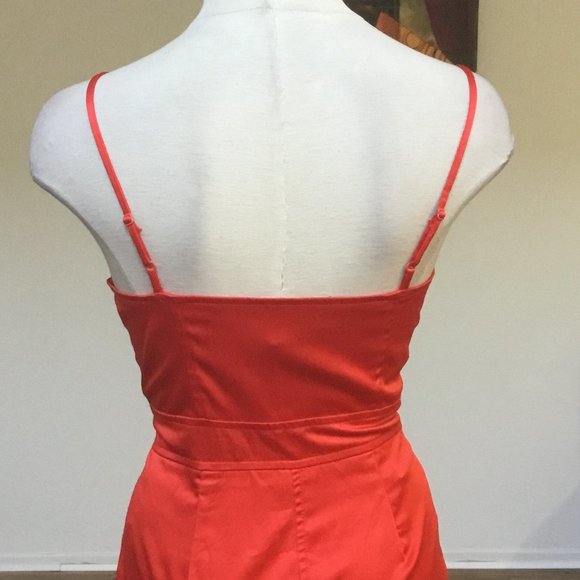 FOREVER 21 Pencil Short Mini Dress Beaded Stretchy Spaghetti Strap Petite Red SP - Picture 8 of 9